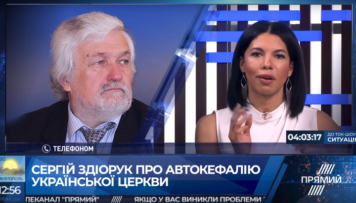 Сергей Здиорук в эфире телеканала "Прямый"