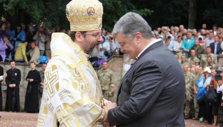 Президент Петр Порошенко и глава УГКЦ Святослав Шевчук