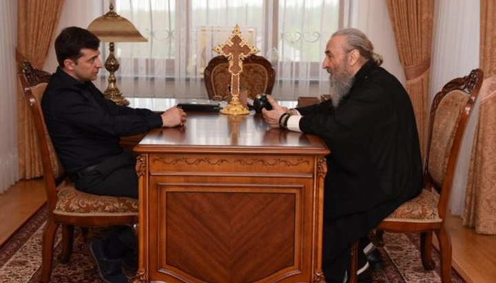 The meeting of newly elected President Vladimir Zelensky with the Primate of the UOC His Beatitude Metropolitan Onufry of Kiev and All Ukraine