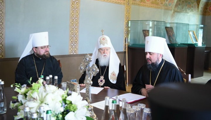 The meeting of the "Holy Synod" of the OCU. Photo: the Kiev Patriarchate website