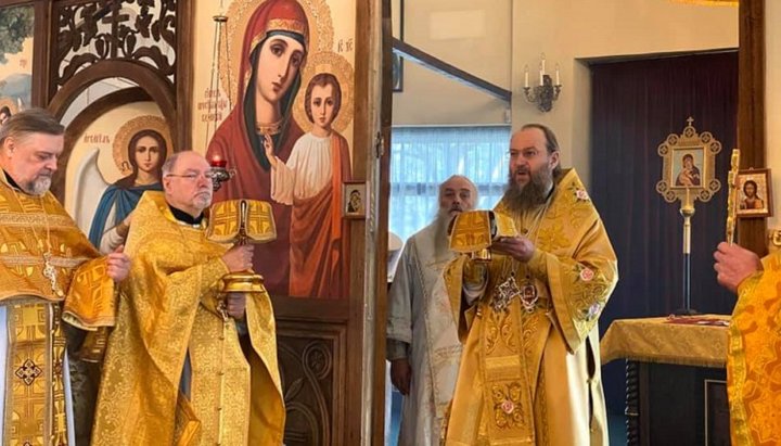 Митрополит Антоній, літургія в храмі на честь святої мучениці Людмили Чеської. Фото: ВЗЦЗ УПЦ