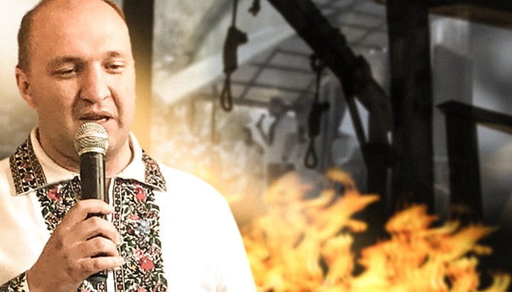 Тернопільський депутат на церковному святкуванні ПЦУ заспівав про кулю для "москаля" і мотузку для "жида". Фото: СПЖ