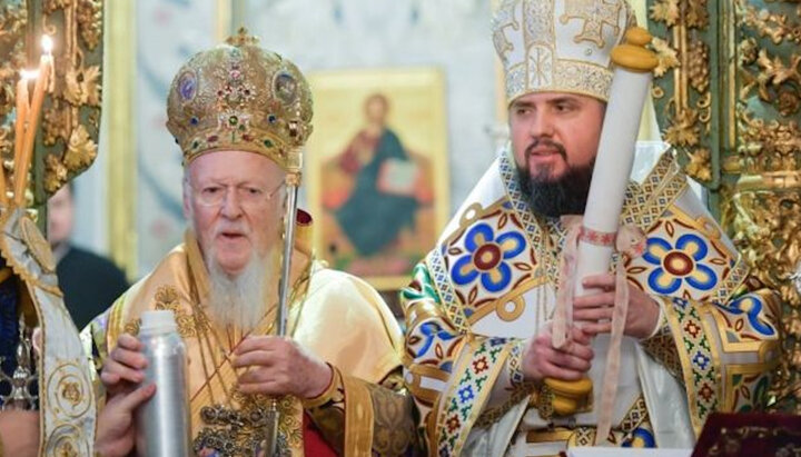 Глава Фанара патриарх Варфоломей и  руководитель ПЦУ Епифаний Думенко. Фото: mirvboge.ru