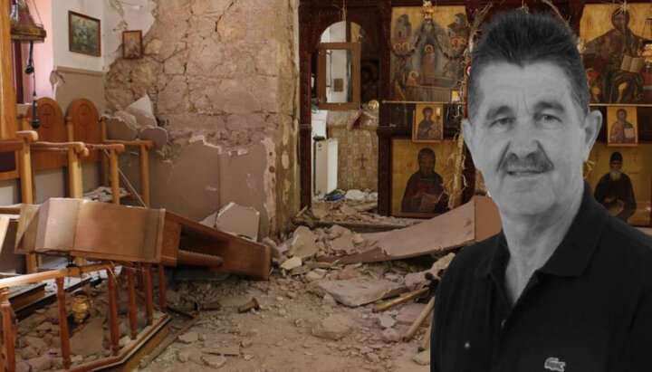 Яковос Цагаракис и храм пророка Илии в Аркалохори. Фото: vimaorthodoxias.gr