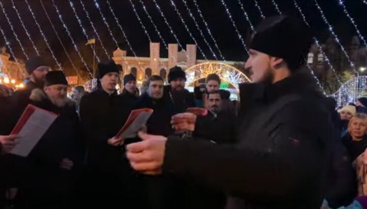 Рождественский флэшмоб в Полтаве. Фото: скриншот youtube-канала Полтавской епархии