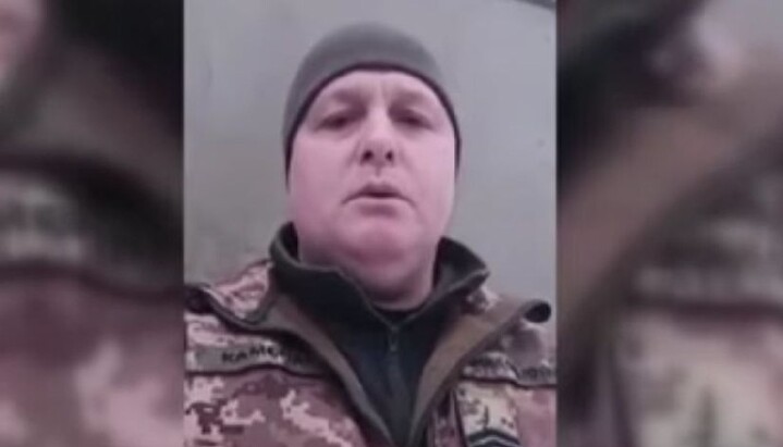 Воин Владимир Каменяр. Фото: скриншот видео YouTube-канала Винницкой епархии