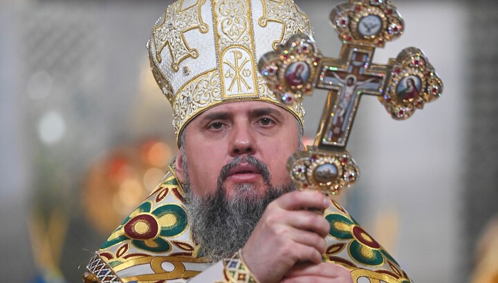 Epifaniy Dumenko during a "service" at St Sophia’s Cathedral of Kyiv. Photo: pomisna.info