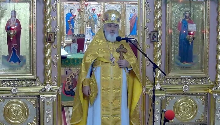 Archpriest Dimitry Sidor. Photo: a video screenshot of the Facebook page of the Holy Cross Cathedral in Uzhhorod