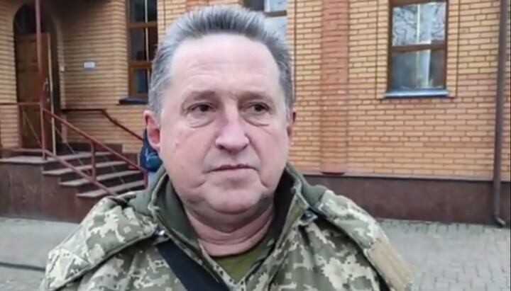 A parishioner of the Holy Trinity Church of the UOC in Brovary became a volunteer in the Armed Forces of Ukraine. Photo: screenshot from the video of the Telegram channel Dozor na "Pershy Kozatsky"