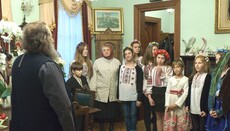 Children from the children’s home and social project "Father's House" congratulates Lavra superior on 55th anniversary