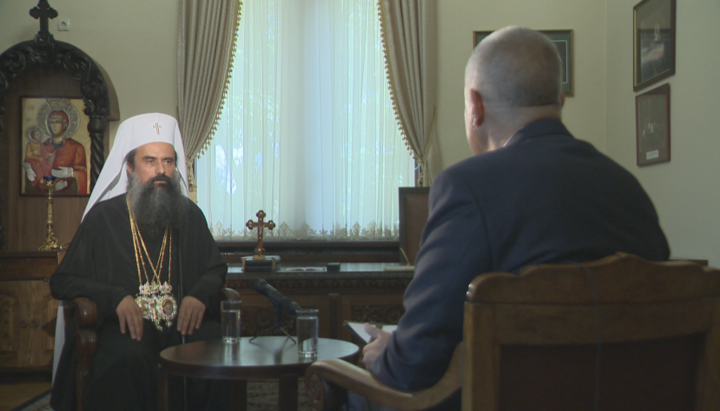 Interview with Patriarch Daniel for the program "Panorama" on BNT. Photo: bntnews