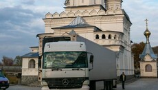 В Святогорскую лавру привезли 20 тонн помощи от верующих Волынской епархии
