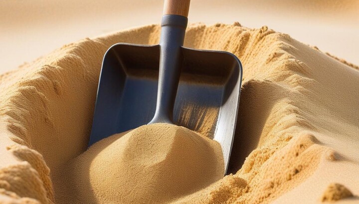 An archaeological shovel digging sand. Photo: open sources