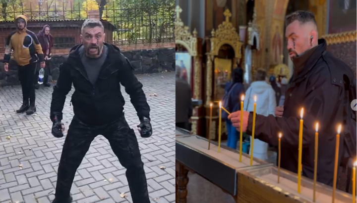 "Faithful" of the OCU during the forceful seizure of Cherkasy cathedral. Photo: t.me/kozakTv1