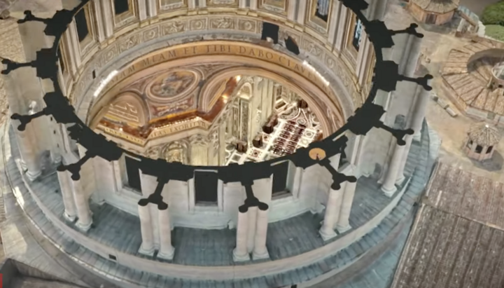Цифровий двійник собору Святого Петра. Фото: скриншот каналу Vatican News