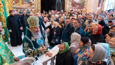 Блаженнейший совершил Литургию в день памяти прп. Феодосия в Киевской лавре