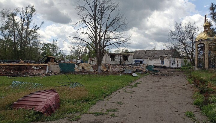 The destroyed Ascension Church in Novotroitske. Photo: TG channel "Pokrovsk Vicariate."