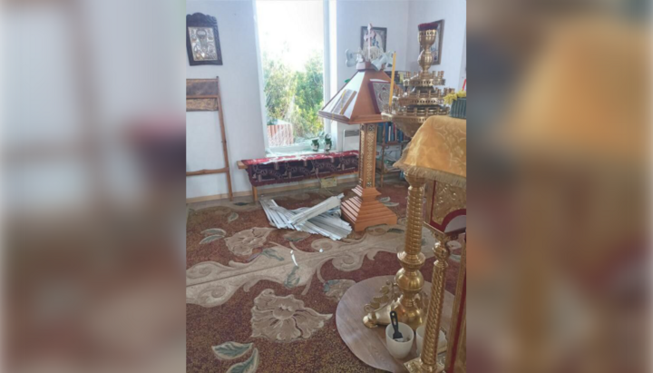 Καταστροφές του ναού της εικόνας της Θεοτόκου «Σπορίτισσα των Άρτων». Φωτογραφία: Τύπος της Επισκοπής Ζαπορίζια της Ουκρανικής Ορθόδοξης Εκκλησίας