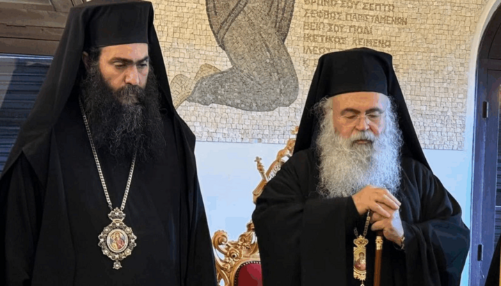 Photo: Metropolitan Tychikos and Archbishop Georgios. Source: UOJ Greece