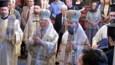 Albanian Archbishop concelebrates with Patriarch Bartholomew at the Phanar