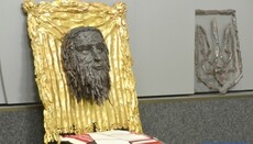 In Ukraine, a “Mandylion” created from fragments of mines and shells