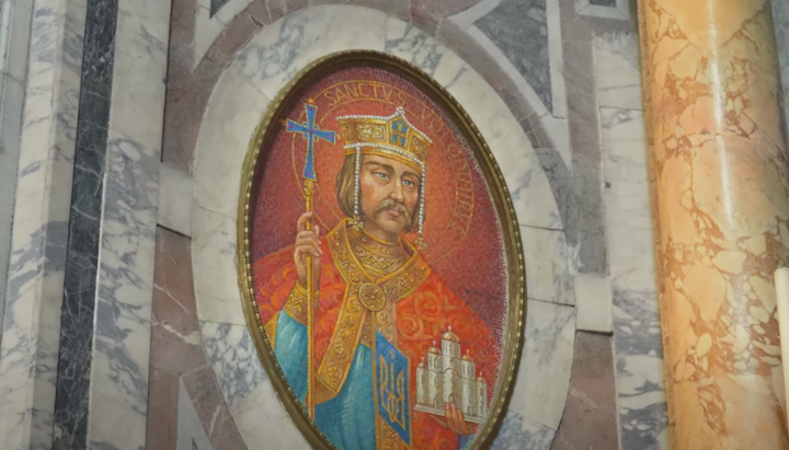 Mosaic of Prince Volodymyr in the Vatican. Photo: Zelensky’s channel