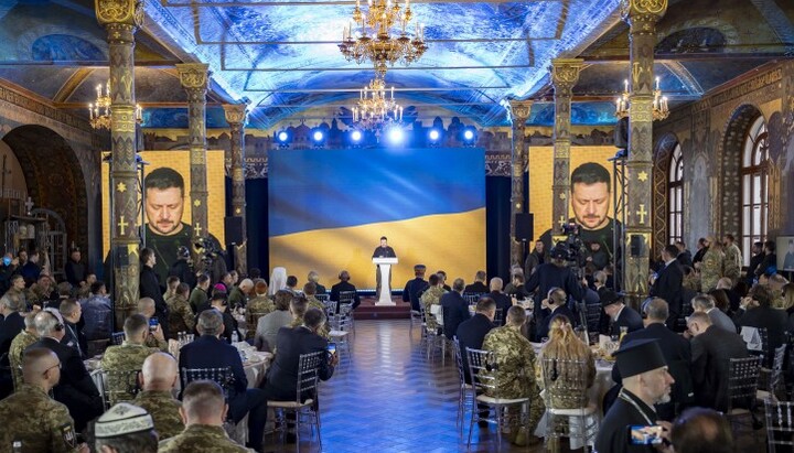 Zelensky at the Lavra. Photo: Presidential press service