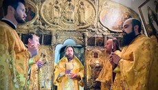 Несколько клириков ПЦУ совершили «службу» в Дальних пещерах Лавры