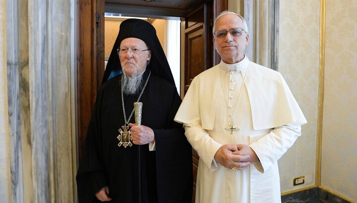 Patriarch Bartholomew and Pope Leo. Photo: Vatican Press Service
