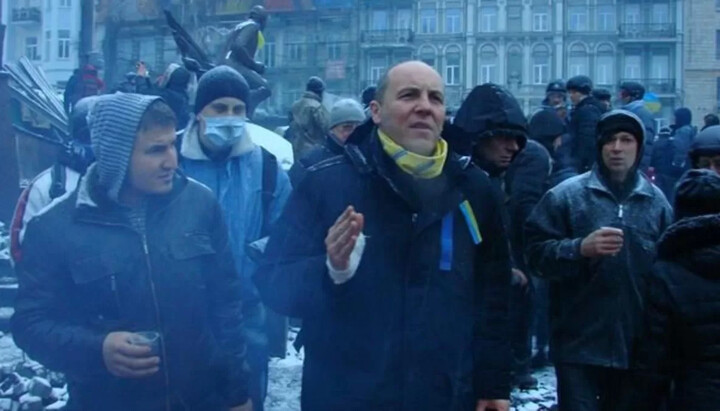 Парубій на Євромайдані. Фото: BBC