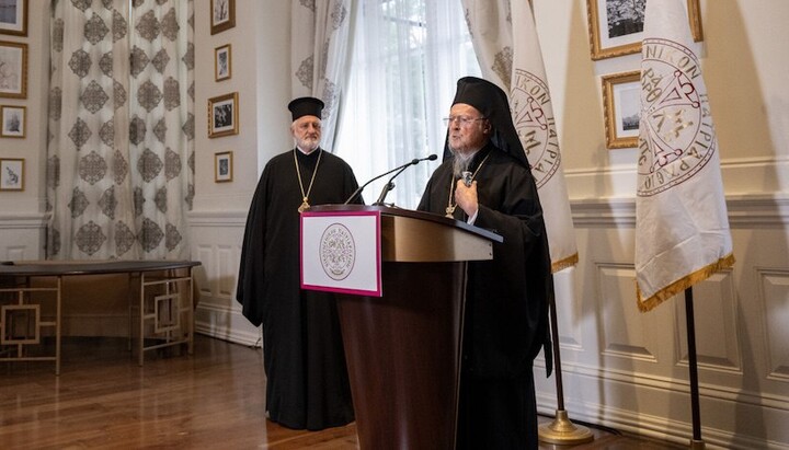 Patriarch Bartholomew's press conference after meeting with Trump. Photo: Press Service of the Ecumenical Patriarchate