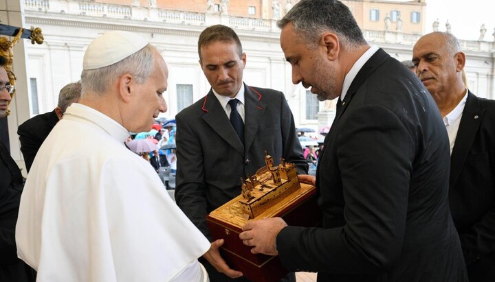 Понтифік і мер Вифлеєма. Фото: Vatican Media