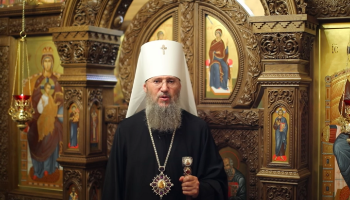Митрополит Антоний во время обращения к верующим. Фото: скриншот видео