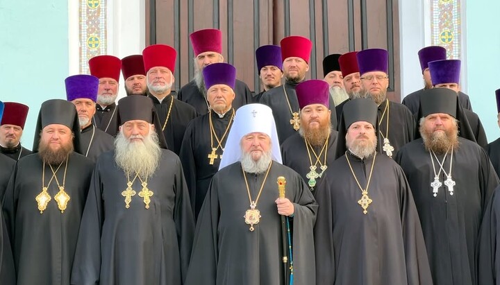 Митрополит Володимир і духовенство Володимир-Волинської та Ковельської єпархії. Фото: Скриншот відео єпархії