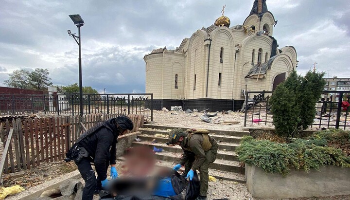Наслідки обстрілу храму Іова Почаївського в Костянтинівці. Фото: поліція