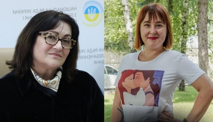 Глава Нацрады по ТВ Ольга Герасимюк и сторонница ЛГБТ-движения Алина Сарнацкая