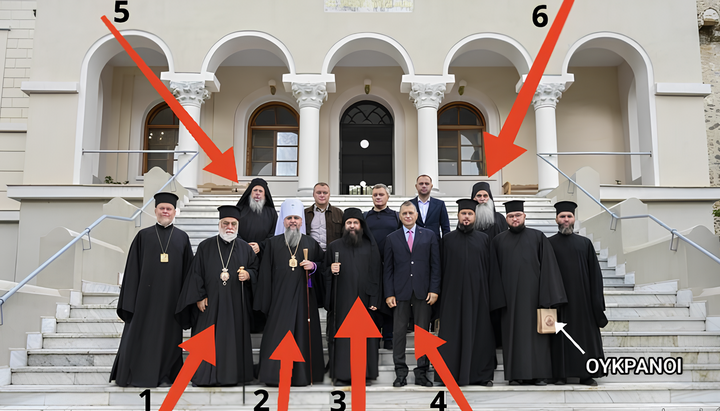 Those who received Dumenko’s delegation on Mount Athos. Photo: UOJ on Athos