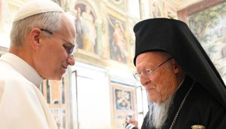 Pope Leo XIV and Patriarch Bartholomew. Photo: vimaorthodoxias