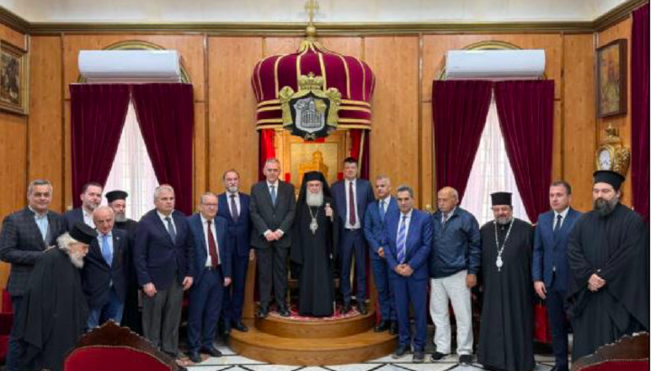 Πατριάρχης Ιεροσολύμων Θεόφιλος Γ' στη συνάντηση με τη διακοινοβουλευτική επιτροπή για την Ορθοδοξία.