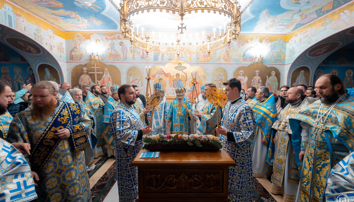 Блаженніший Митрополит Онуфрій у храмовому комплексі ікони «Скоропослушниця» столиці. Фото: пресслужба УПЦ