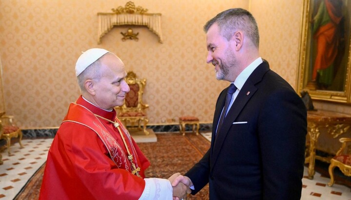 Папа Лев XIV прийняв президента Словаччини Петера Пеллегріні у Ватикані. Фото: vaticannews