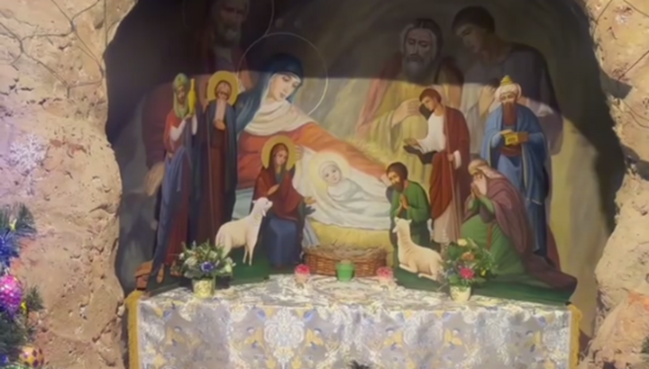 Різдвяний вертеп у Почаївській лаврі. Фото: скріншот відео обителі