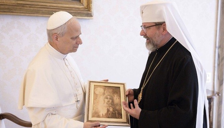 Папа Лев XIV і Святослав Шевчук. Фото: Vatican Media