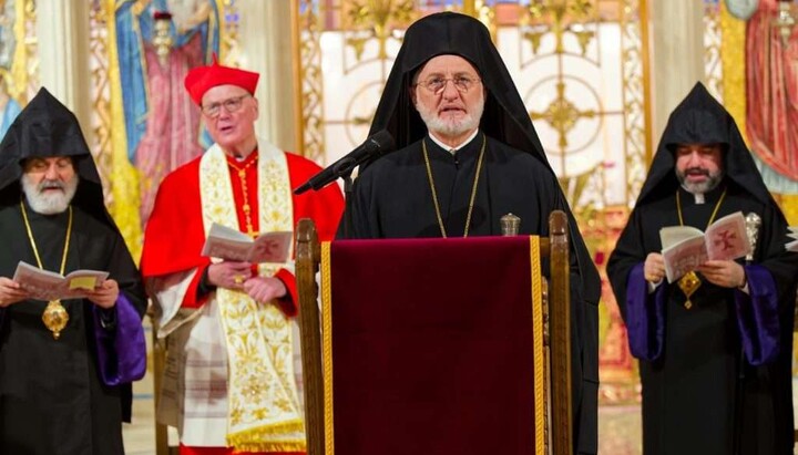 Archbishop Elpidophoros at an ecumenical prayer service. Photo: Orthodox Observer