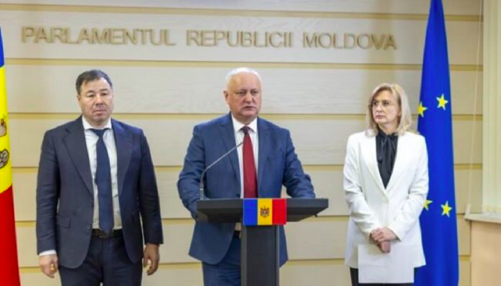 Брифінг фракції соціалістів Ігоря Додона. Фото: actualitati.md