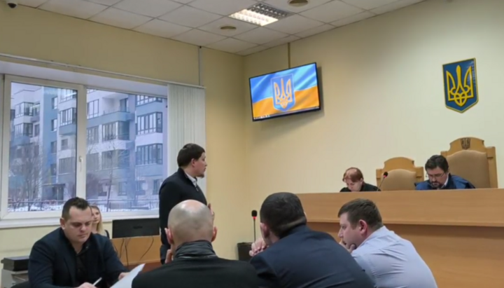 A session at the Northern Commercial Court of Appeals in Kyiv. Photo: video screenshot t.me/save_Lavra