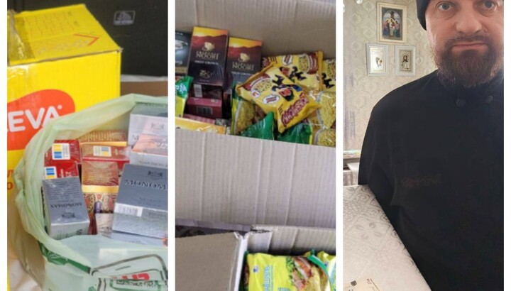 Хмельницька єпархія УПЦ передала продукти та фінансову допомогу для потреб ЗСУ. Фото: Хмельницька єпархія