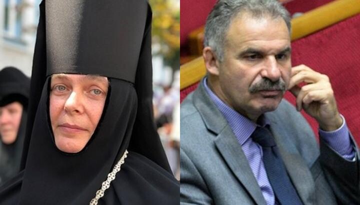 Игумения Серафима, настоятельница Архангело-Михайловского монастыря УПЦ и глава ГЭСС Виктор Еленский. Фото: Facebook