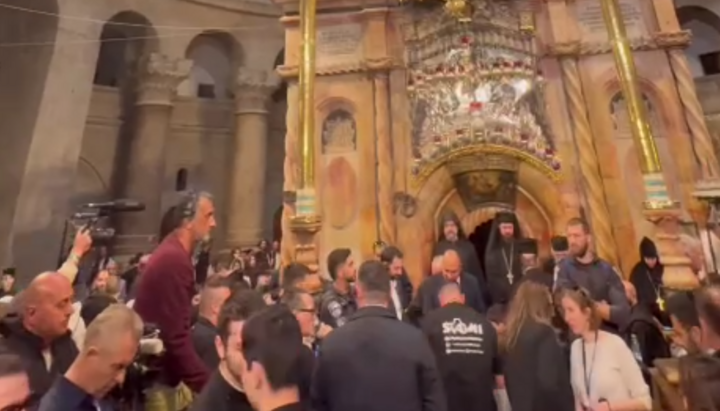 In the Church of the Holy Sepulchre on April 11, 2026. Photo: UOJ