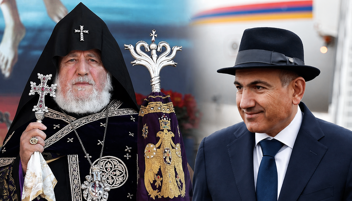 Catholicos Garegin and Nikol Pashinyan. Photo: pastinfo
